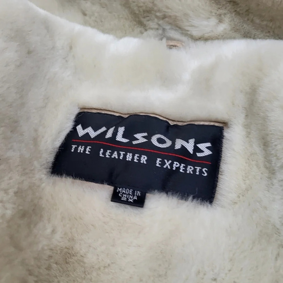 Wilsons Leather Tan Leather Faux Fur Lined Jacket Coat - Picture 3 of 8